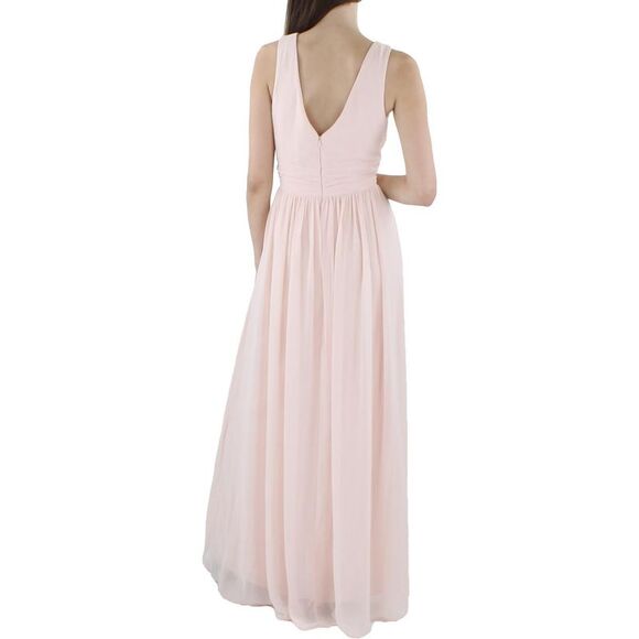 Dessy Collection by Vivian Diamond Womens Pink Chiffon Evening Dress Gown NWOT - Picture 2 of 3